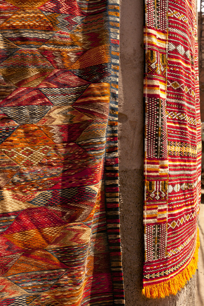 Moroccan Carpets in a street shop souk - Photo, Image