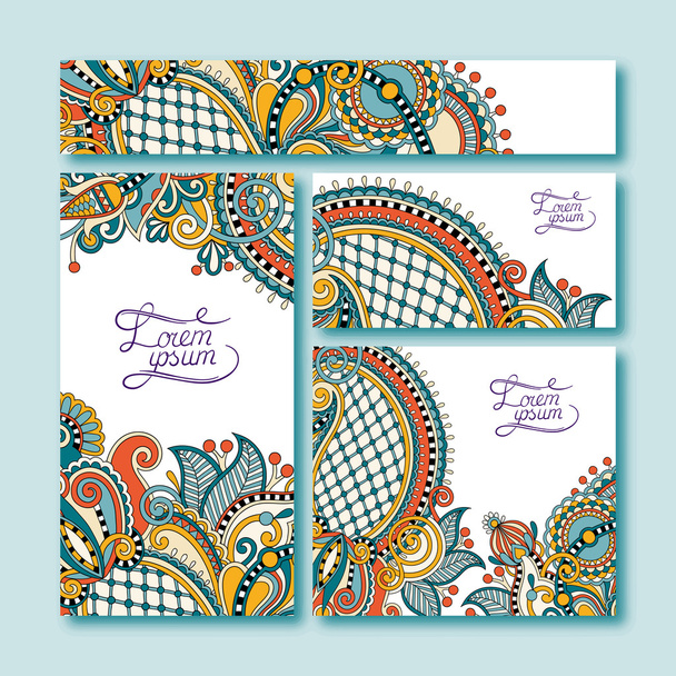 collection of decorative floral greeting cards in vintage style - Διάνυσμα, εικόνα