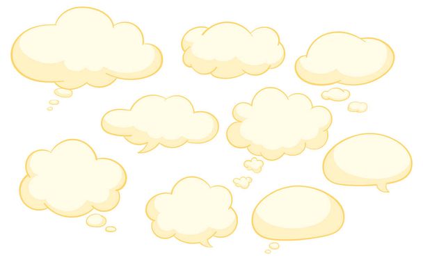 Plantillas de burbujas de voz sobre fondo blanco ilustración
 - Vector, imagen