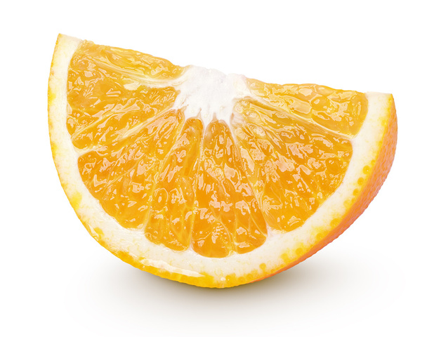 Slice of orange citrus fruit isolated on white - Foto, imagen