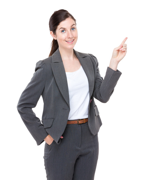 Businesswoman with finger point up - Foto, imagen