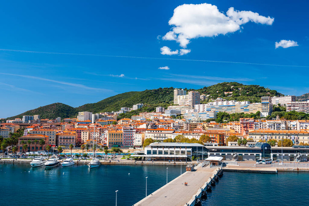 Ajaccio, Corsica, France coastal skyline at the port. - Φωτογραφία, εικόνα