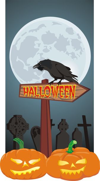 Halloween signpost - Wektor, obraz