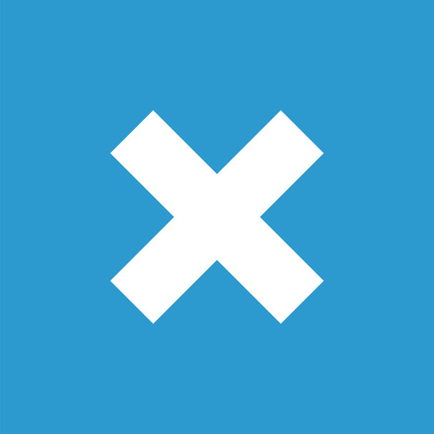 cerrar icono, blanco sobre el fondo azul
 - Vector, imagen