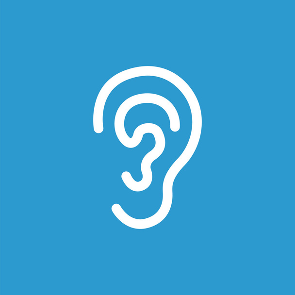 icône de l'oreille, blanc sur le fond bleu
 - Vecteur, image