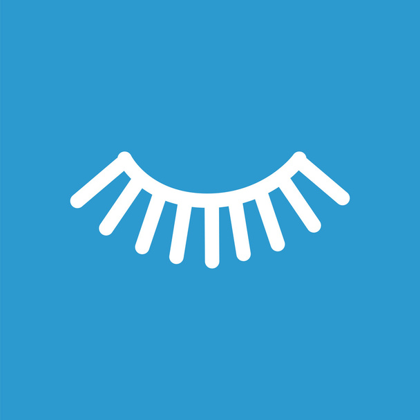 Wimpernsymbol, weiß auf blauem Hintergrund - Vektor, Bild