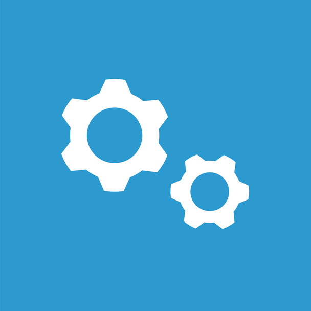 Settings icon, white on the blue background - Vector, Image