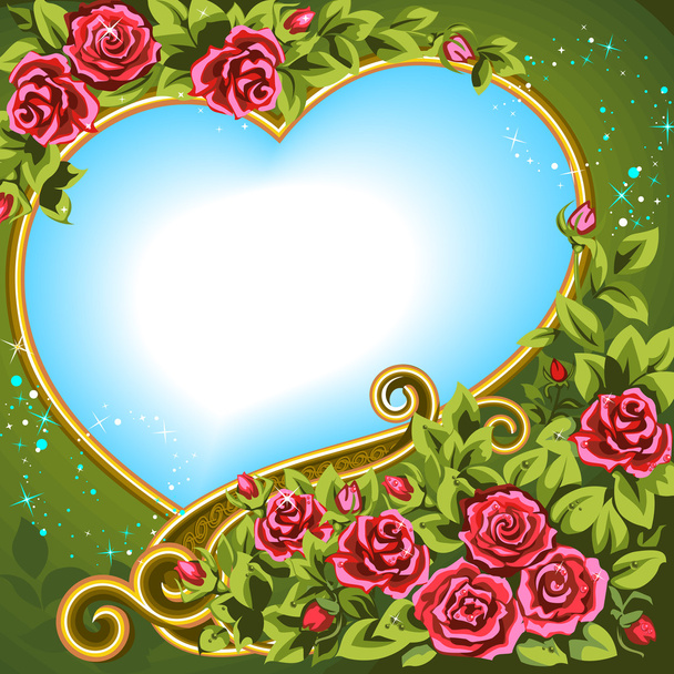Heart&rose - Vector, afbeelding