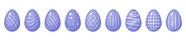 装飾と非常にperiイースターの卵のセット - ベクター画像