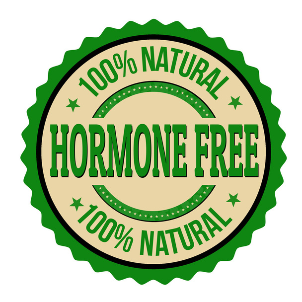 Hormonu wolna etykiety lub pieczęć - Wektor, obraz