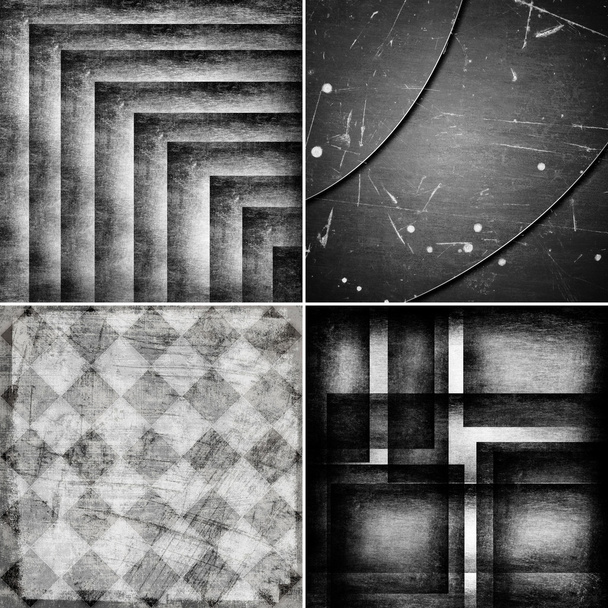 conjunto de fondos geométricos en blanco y negro grunge
  - Foto, imagen