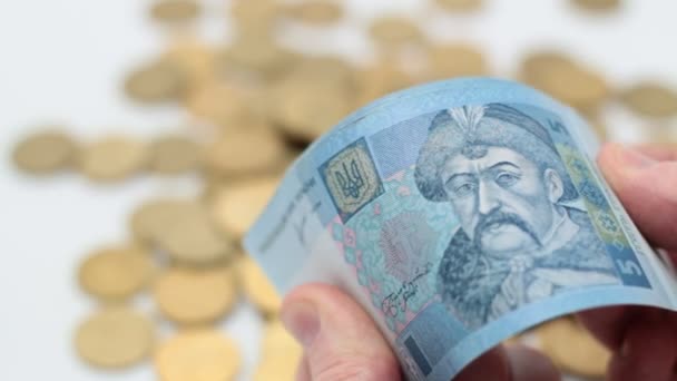 Ukrainian money, currency - Felvétel, videó