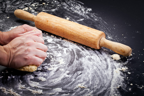Hands preparing dough - Photo, Image