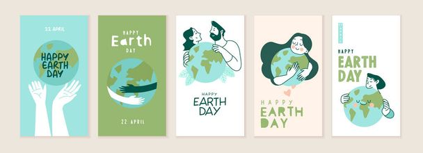 Earth day illustration set. Vector concepts for graphic and web design, business presentation, marketing and print material. International Mother Earth Day. Ecology, environmental problems and environmental protection. - Vector, Image