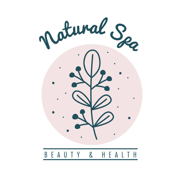 natural spa pink brand - Вектор, зображення