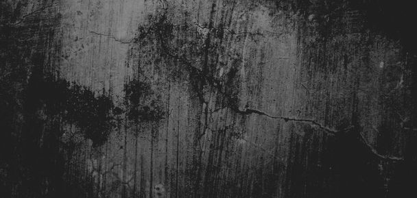 Muur vol krassen. Grungy cement textuur voor achtergrond, Enge donkere muur.Zwarte muur - Foto, afbeelding