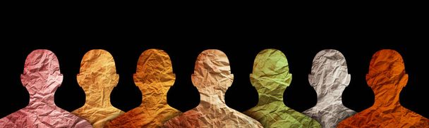 Different cultures in international society concept. Diverse group of multiethnic multicultural people silhouette. - 写真・画像