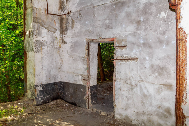 The entrance to a secret disguised military bunker. Abandoned bomb shelter. Background - Photo, Image