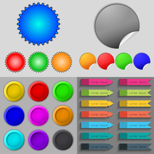 Big set of different colored buttons. Trendy, modern design for your web site. Vector - Vector, Image