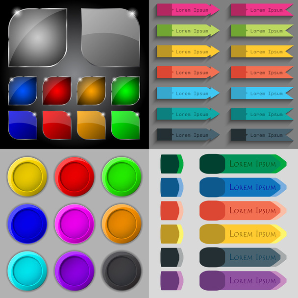 異なる色のボタンの大きなセット。Web サイトのトレンディでモダンなデザイン。ベクトル - ベクター画像