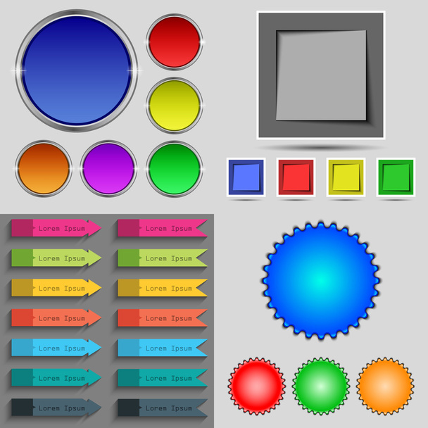 Большой набор разноцветных кнопок. Традиционный, современный дизайн вашего веб-сайта. Вектор
 - Вектор,изображение