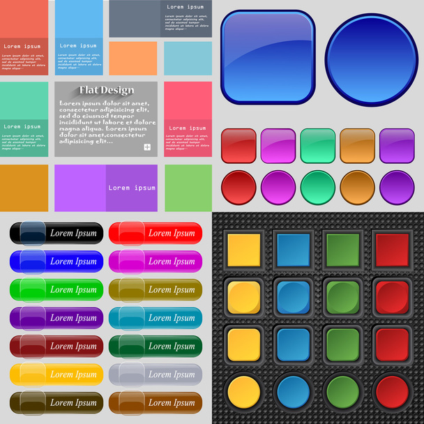 Farklı renkli düğmeler büyük kümesi. Web siteniz için şık, modern tasarım. Vektör - Vektör, Görsel