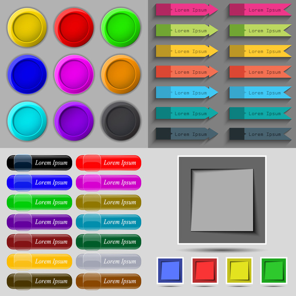 Великий набір різних кольорових кнопок. Модний, сучасний дизайн вашого веб-сайту. Векторні
 - Вектор, зображення