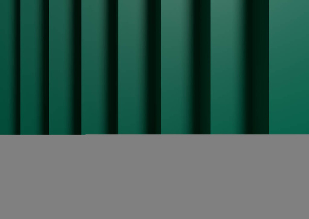 Απλή, ελάχιστη τρισδιάστατη σύνθεση με έναν λευκό κύλινδρο βάθρο ή βάση σε αφηρημένο μπλε πράσινο φόντο για την οθόνη του προϊόντος - Φωτογραφία, εικόνα