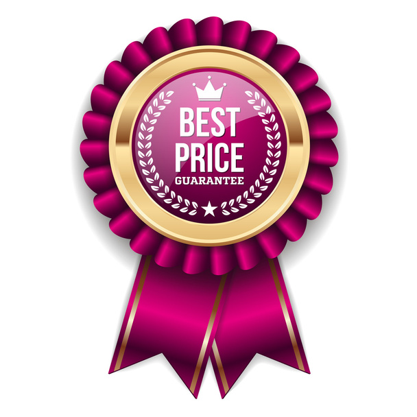Gold best price badge with ribbon - ベクター画像
