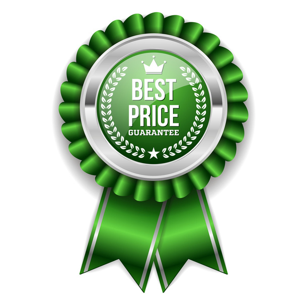Best price badge with silver border - Vector, Image