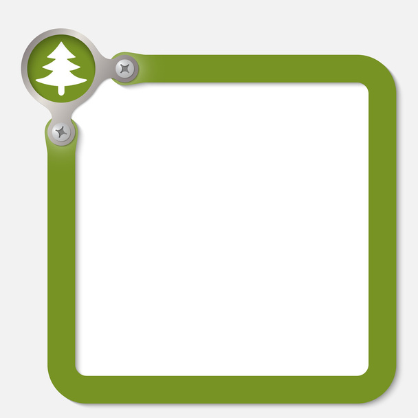 Green frame for any text with tree symbol - Вектор,изображение