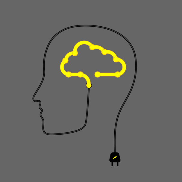 Мозг и облако
 - Вектор,изображение