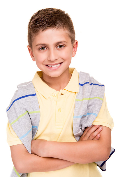Boy posing over white - Foto, afbeelding