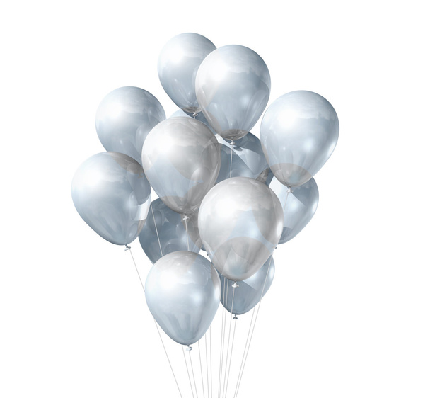 White balloons isolated - 写真・画像