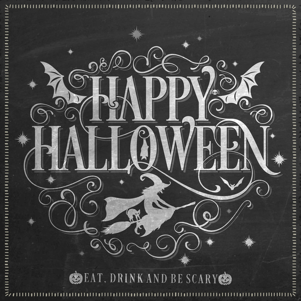 Vintage Happy Halloween háttér Chalkboard - Fotó, kép