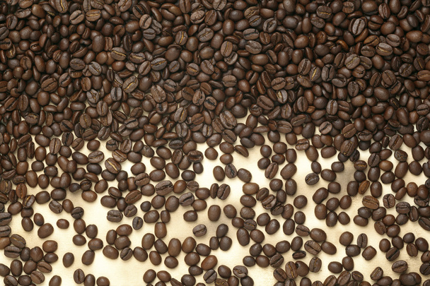 Caffe edition, coffee beans on old paper - Zdjęcie, obraz