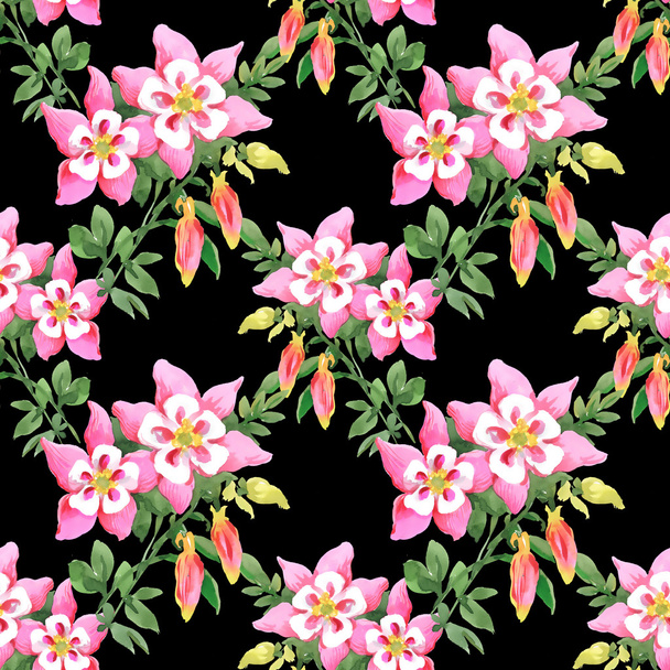Watercolor floral seamless pattern - Φωτογραφία, εικόνα