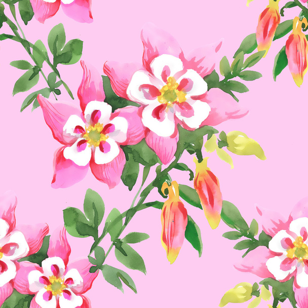Watercolor flowers texture illustration - Foto, immagini
