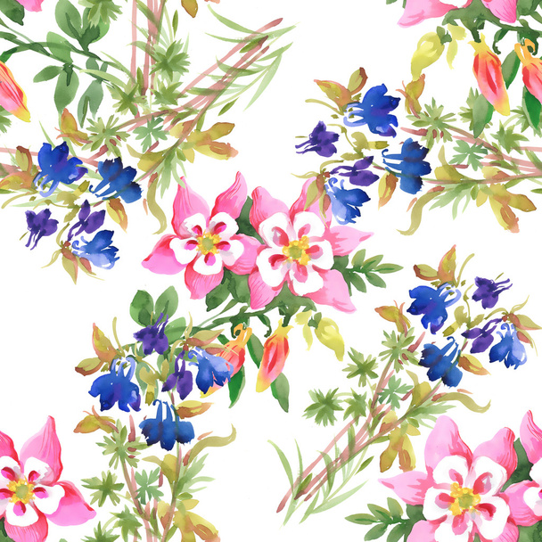 Floral seamless pattern with flowers - Φωτογραφία, εικόνα