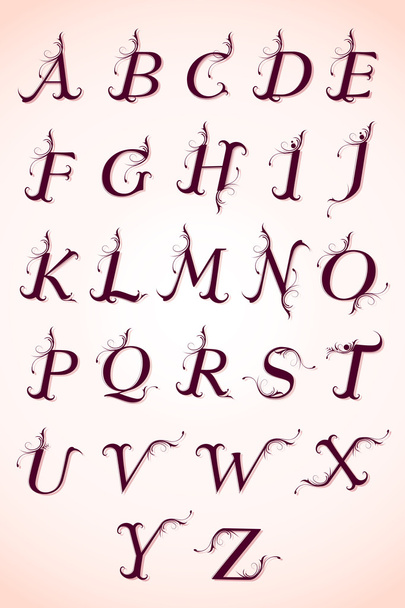 Kalligraphie-Alphabet - Vektor, Bild