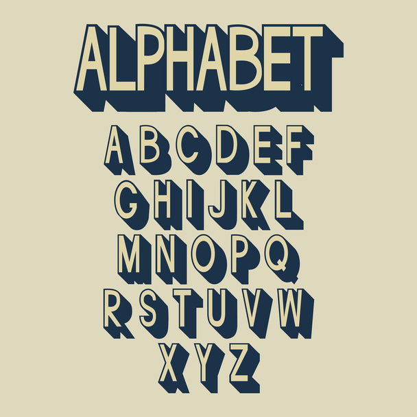 Retro alphabet. - Vetor, Imagem