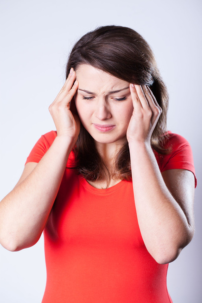Vrouw met hoofdpijn - Foto, afbeelding