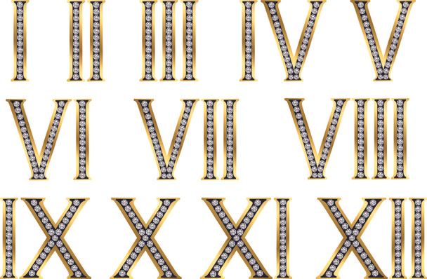 Roman number set, vector - Вектор, зображення