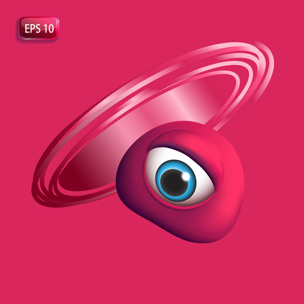 3D Monsters Eye - Red - Vektör, Görsel