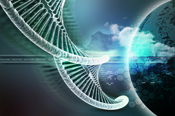 Перекрученная хромированная цепочка ДНК
 - Фото, изображение