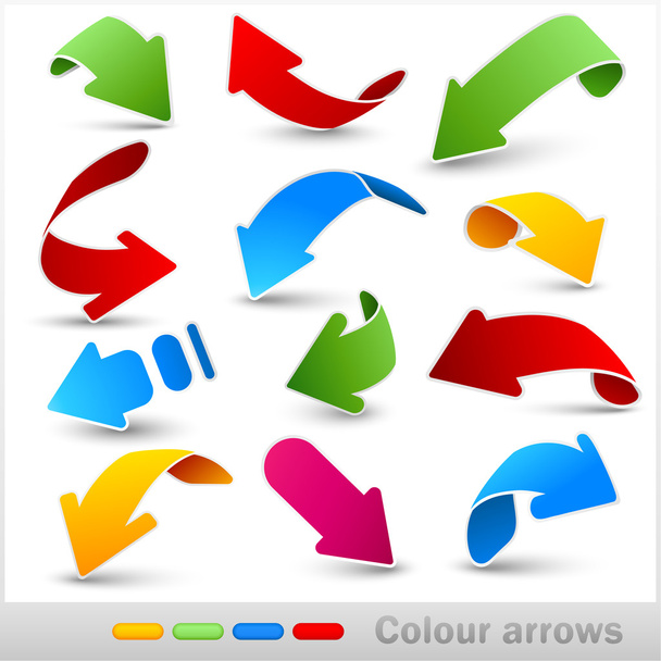 Collection de flèches de couleur - Vecteur, image