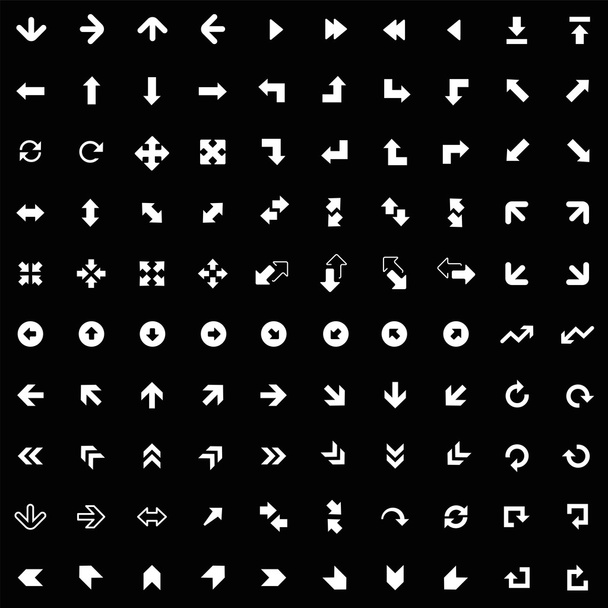 100 pijlen pictogrammen se - Vector, afbeelding