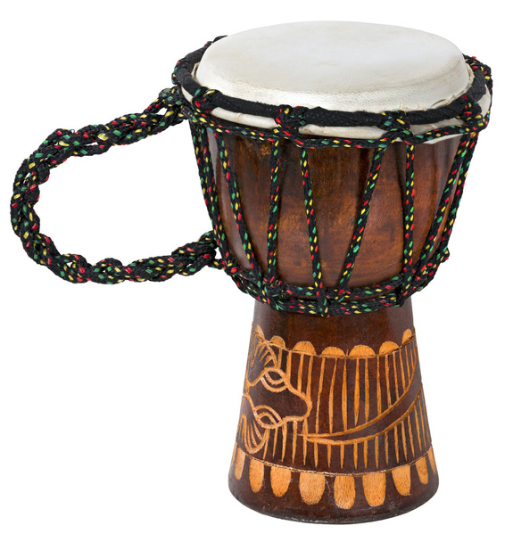 Αφρικής Djembe Drum, απομονωθεί σε λευκό - Φωτογραφία, εικόνα