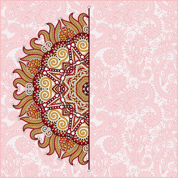 floral round pattern in ukrainian oriental ethnic style - Вектор, зображення