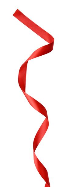 Shiny red satin ribbon - 写真・画像